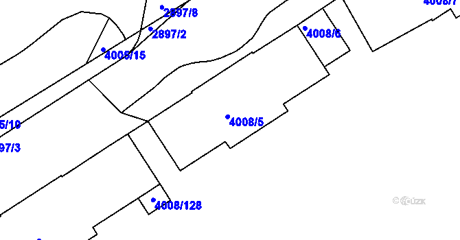 Parcela st. 4008/5 v KÚ Litoměřice, Katastrální mapa