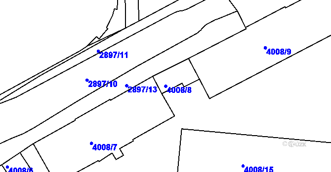 Parcela st. 4008/8 v KÚ Litoměřice, Katastrální mapa
