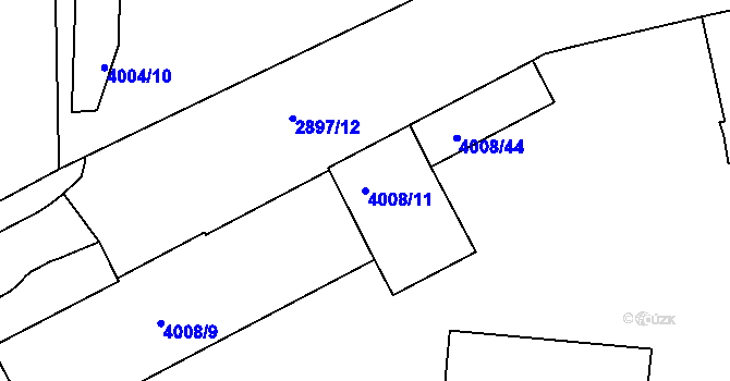 Parcela st. 4008/11 v KÚ Litoměřice, Katastrální mapa