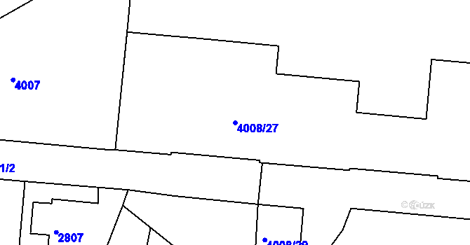 Parcela st. 4008/27 v KÚ Litoměřice, Katastrální mapa