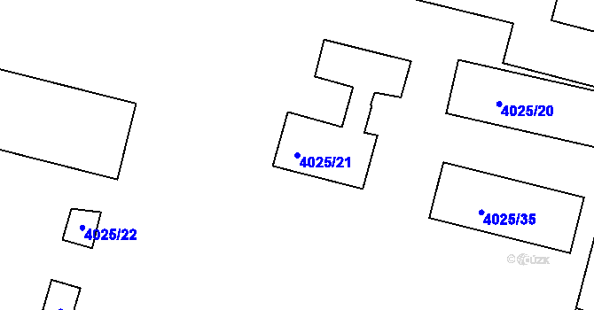 Parcela st. 4025/21 v KÚ Litoměřice, Katastrální mapa
