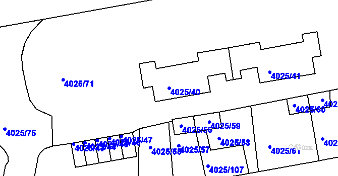 Parcela st. 4025/40 v KÚ Litoměřice, Katastrální mapa