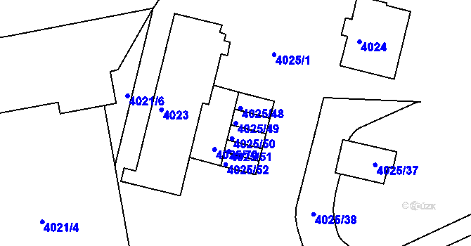 Parcela st. 4025/49 v KÚ Litoměřice, Katastrální mapa