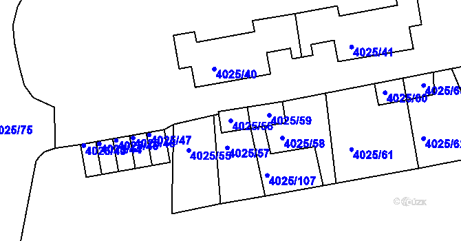 Parcela st. 4025/56 v KÚ Litoměřice, Katastrální mapa