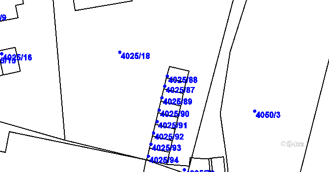 Parcela st. 4025/87 v KÚ Litoměřice, Katastrální mapa