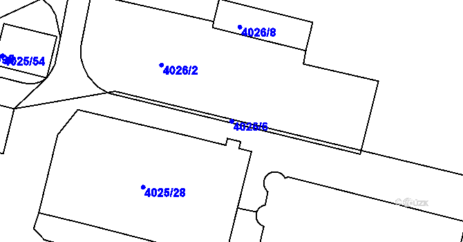 Parcela st. 4026/6 v KÚ Litoměřice, Katastrální mapa