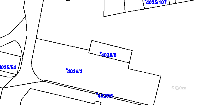 Parcela st. 4026/8 v KÚ Litoměřice, Katastrální mapa