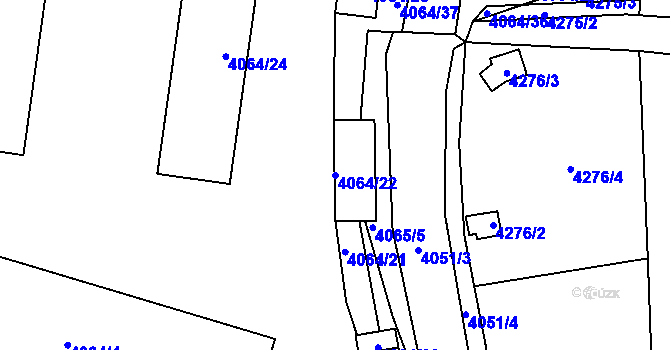 Parcela st. 4064/22 v KÚ Litoměřice, Katastrální mapa