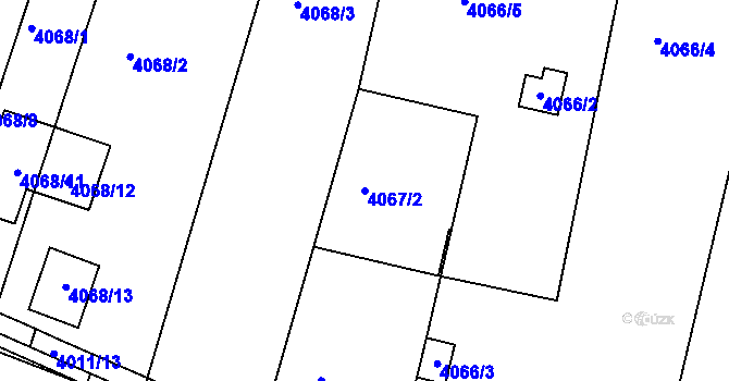 Parcela st. 4067/2 v KÚ Litoměřice, Katastrální mapa
