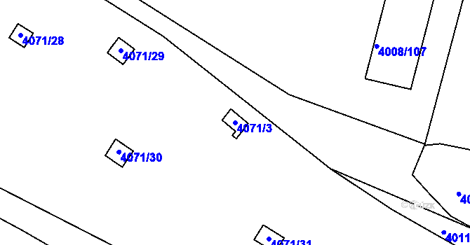 Parcela st. 4071/3 v KÚ Litoměřice, Katastrální mapa