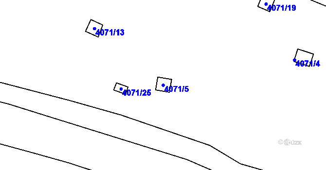 Parcela st. 4071/5 v KÚ Litoměřice, Katastrální mapa