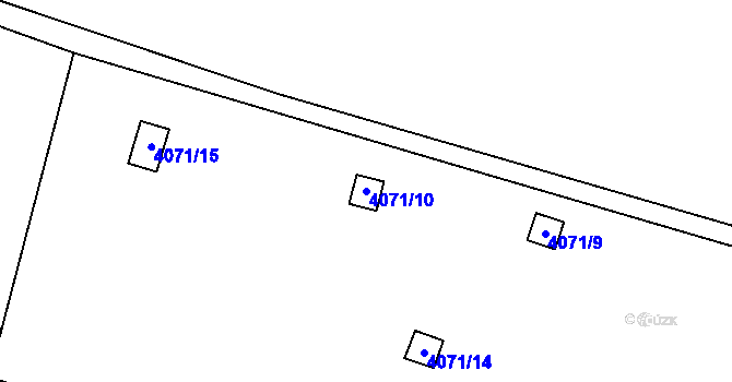 Parcela st. 4071/10 v KÚ Litoměřice, Katastrální mapa