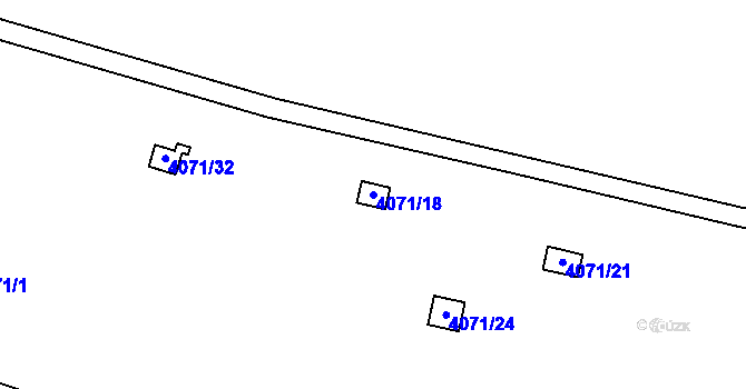 Parcela st. 4071/18 v KÚ Litoměřice, Katastrální mapa