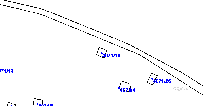 Parcela st. 4071/19 v KÚ Litoměřice, Katastrální mapa