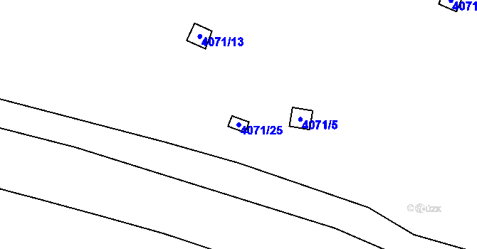 Parcela st. 4071/25 v KÚ Litoměřice, Katastrální mapa