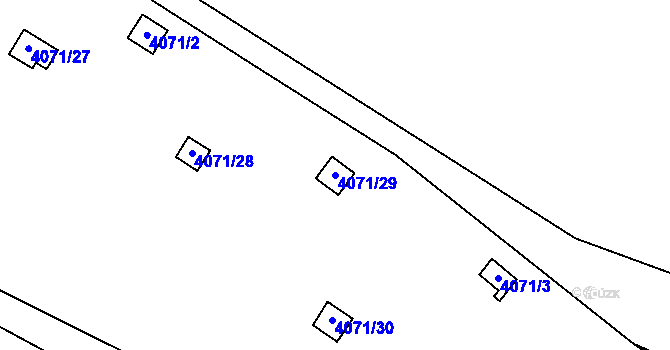 Parcela st. 4071/29 v KÚ Litoměřice, Katastrální mapa