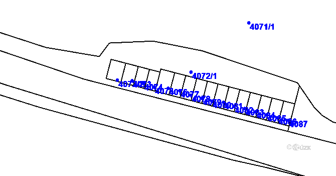 Parcela st. 4076 v KÚ Litoměřice, Katastrální mapa