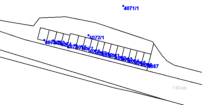 Parcela st. 4080 v KÚ Litoměřice, Katastrální mapa