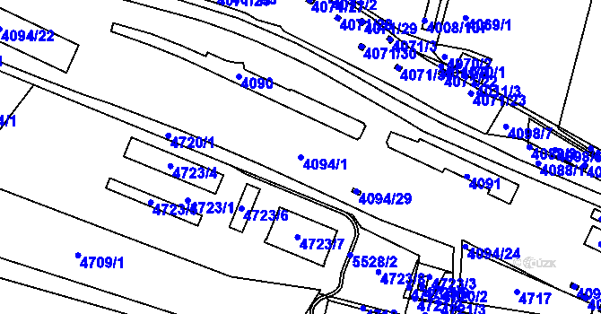 Parcela st. 4094/1 v KÚ Litoměřice, Katastrální mapa
