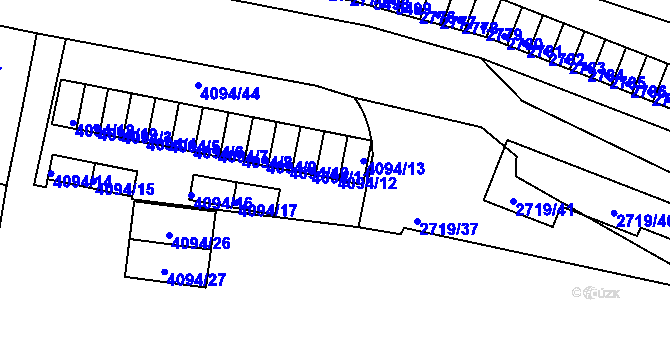 Parcela st. 4094/12 v KÚ Litoměřice, Katastrální mapa