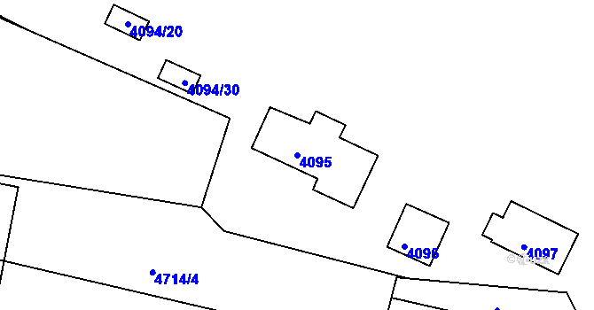 Parcela st. 4095 v KÚ Litoměřice, Katastrální mapa