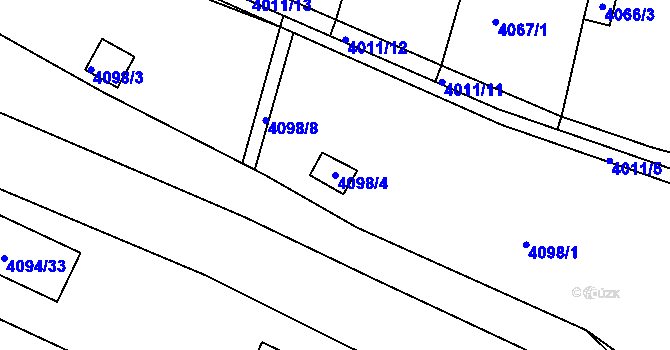 Parcela st. 4098/4 v KÚ Litoměřice, Katastrální mapa