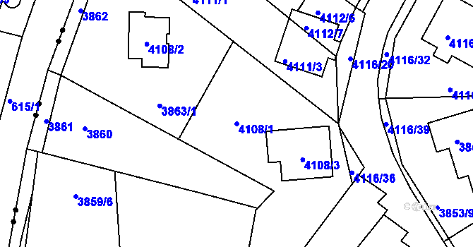 Parcela st. 4108/1 v KÚ Litoměřice, Katastrální mapa