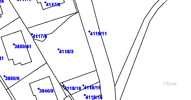 Parcela st. 4118/4 v KÚ Litoměřice, Katastrální mapa