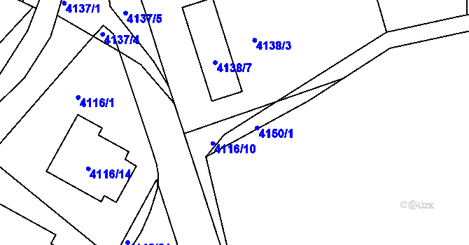 Parcela st. 4138/2 v KÚ Litoměřice, Katastrální mapa