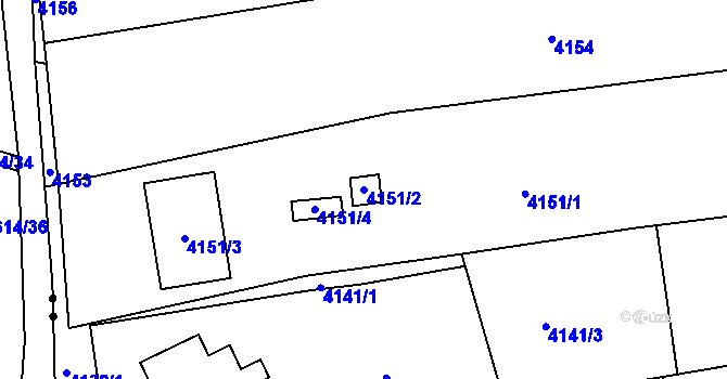 Parcela st. 4151/2 v KÚ Litoměřice, Katastrální mapa