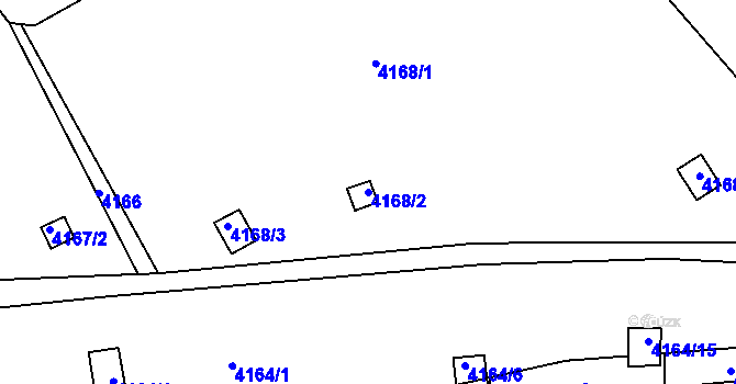 Parcela st. 4168/2 v KÚ Litoměřice, Katastrální mapa