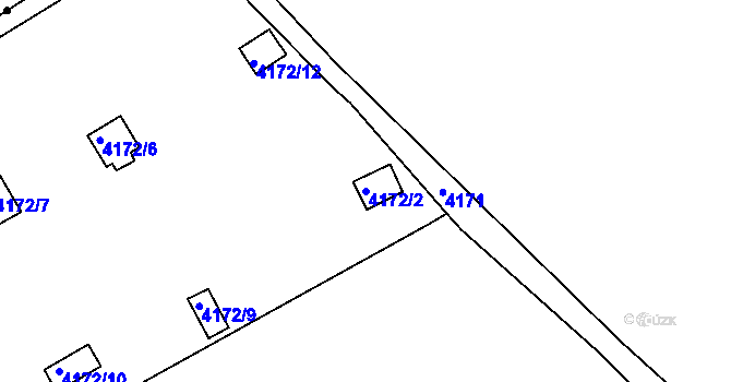 Parcela st. 4172/2 v KÚ Litoměřice, Katastrální mapa