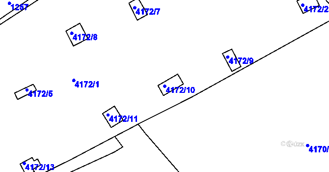 Parcela st. 4172/10 v KÚ Litoměřice, Katastrální mapa