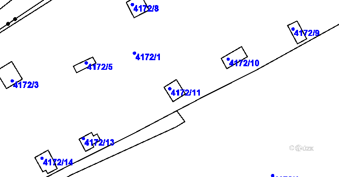 Parcela st. 4172/11 v KÚ Litoměřice, Katastrální mapa