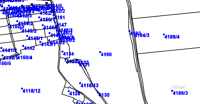 Parcela st. 4190 v KÚ Litoměřice, Katastrální mapa