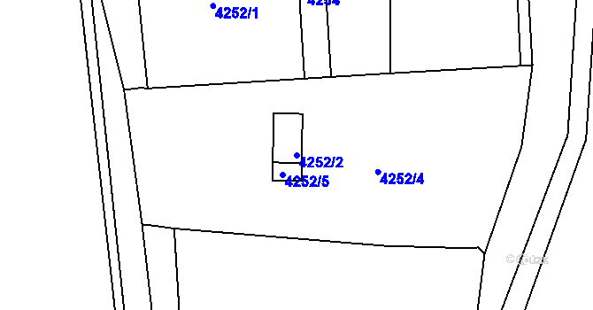 Parcela st. 4252/2 v KÚ Litoměřice, Katastrální mapa