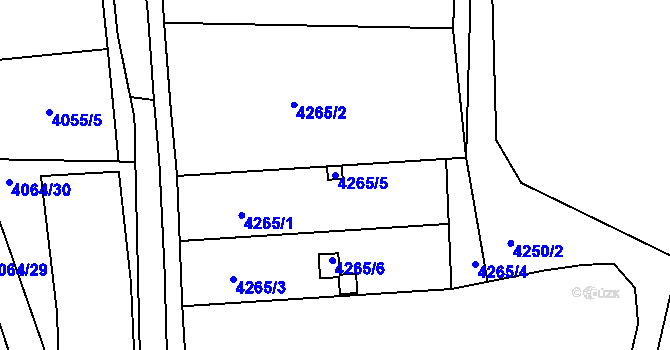Parcela st. 4265/5 v KÚ Litoměřice, Katastrální mapa
