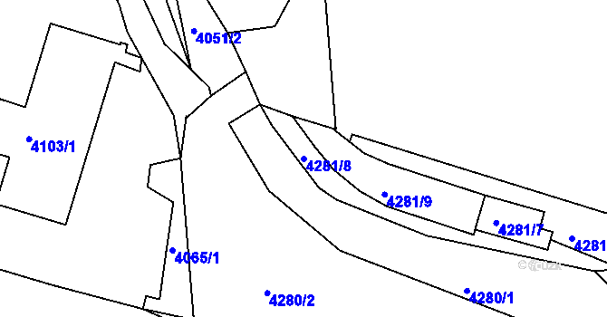 Parcela st. 4281/8 v KÚ Litoměřice, Katastrální mapa