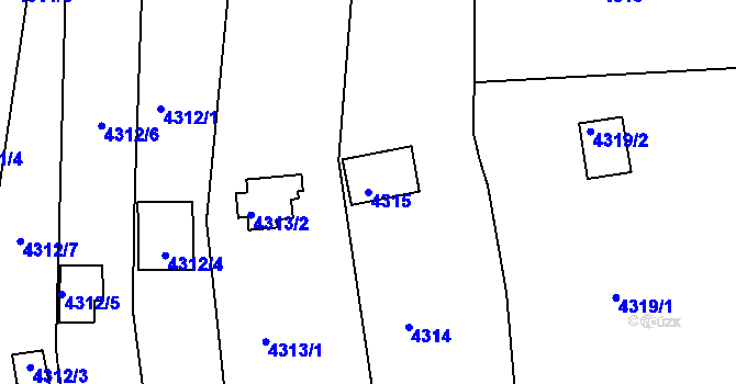 Parcela st. 4315 v KÚ Litoměřice, Katastrální mapa