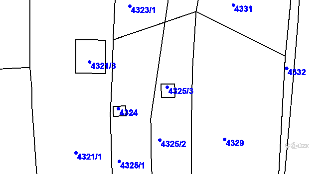 Parcela st. 4325/3 v KÚ Litoměřice, Katastrální mapa