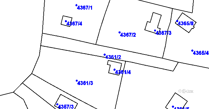 Parcela st. 4361/2 v KÚ Litoměřice, Katastrální mapa