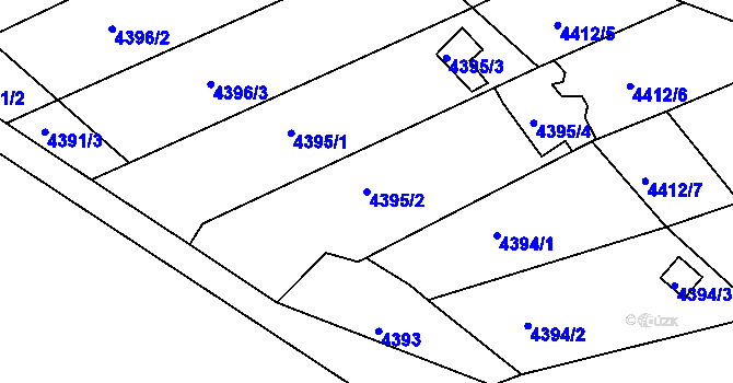 Parcela st. 4395/2 v KÚ Litoměřice, Katastrální mapa