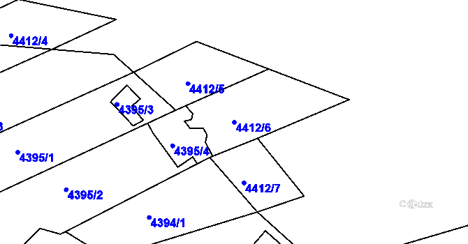 Parcela st. 4412/6 v KÚ Litoměřice, Katastrální mapa