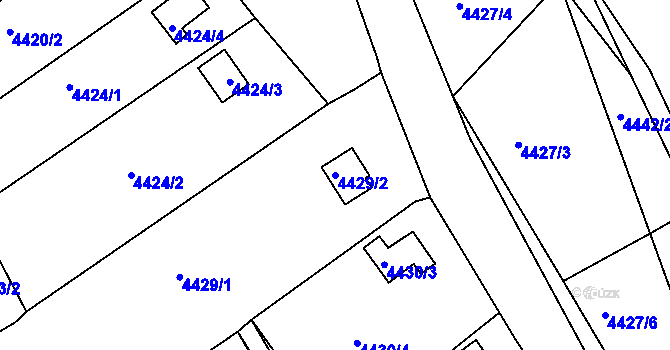 Parcela st. 4429/2 v KÚ Litoměřice, Katastrální mapa