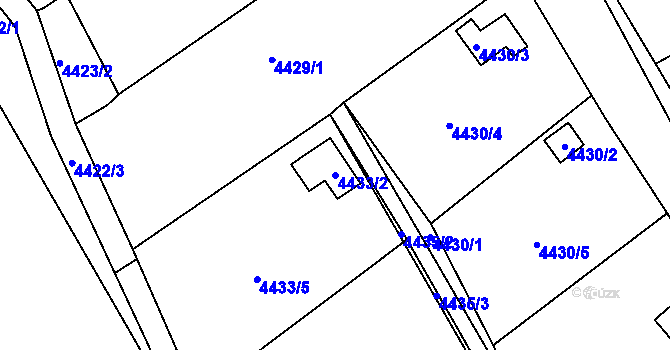 Parcela st. 4433/2 v KÚ Litoměřice, Katastrální mapa
