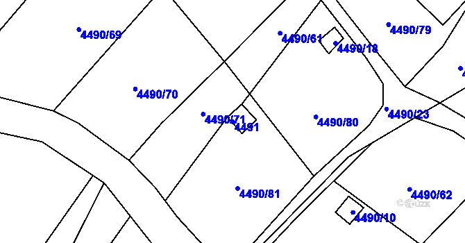 Parcela st. 4491 v KÚ Litoměřice, Katastrální mapa