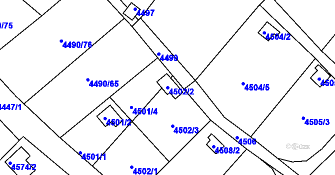 Parcela st. 4502/2 v KÚ Litoměřice, Katastrální mapa
