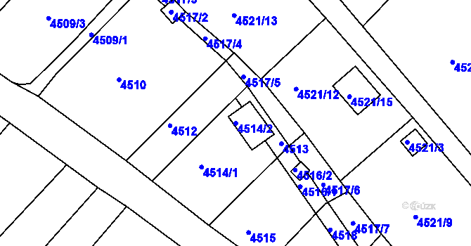 Parcela st. 4514/2 v KÚ Litoměřice, Katastrální mapa
