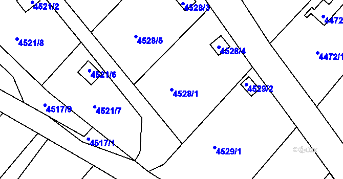 Parcela st. 4528/1 v KÚ Litoměřice, Katastrální mapa
