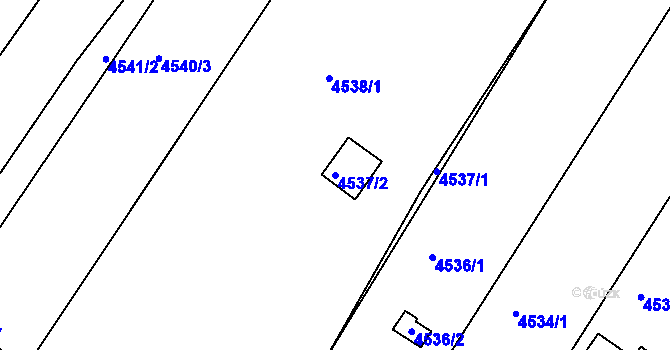 Parcela st. 4537/2 v KÚ Litoměřice, Katastrální mapa